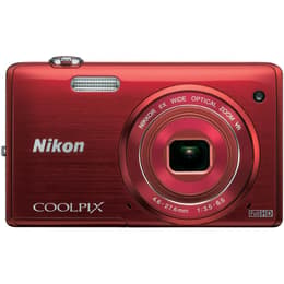 Compact Coolpix S5200 - Red + Nikon Nikkor 6x Wide Optical Zoom 26-156mm f/3.5-6.5 VR f/3.5-6.5