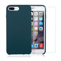 Case iPhone 7 Plus/8 Plus and 2 protective screens - Silicone - Teal