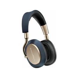 Bowers & Wilkins PX7 noise-Cancelling wired + wireless Headphones with microphone - Blue/Gold