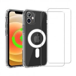 Case iPhone 12/ iPhone 12 Pro and 2 protective screens - TPU - Transparent