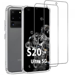 Case Galaxy S20 Ultra 5G and 2 protective screens - TPU - Transparent