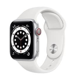 Apple Watch (Series 6) 2020 GPS + Cellular 44 - Aluminium Silver - Sport band White