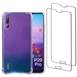 Case Huawei P20 Pro and 2 protective screens - Recycled plastic - Transparent