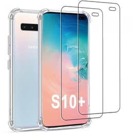 Case Galaxy S10 Plus and 2 protective screens - TPU - Transparent