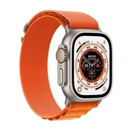 Apple Watch Ultra (2022) GPS + Cellular 49 mm - Titanium Natural Titanium - Alpine loop Orange
