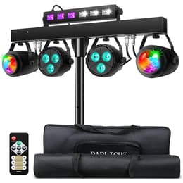 Lytor PACK Sono DJ LIGHT Jeux de lumière 2 EFFETS DERBY Noir 4 LEDs RGBW + Portique Lighting