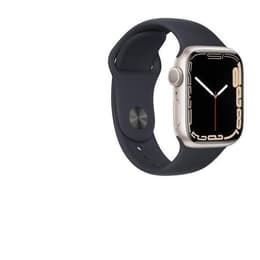 Apple Watch (Series 7) 2021 GPS + Cellular 41 - Aluminium Starlight - Sport band Black
