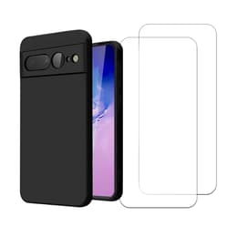 Case Google Pixel 7 Pro and 2 protective screens - Silicone - Black