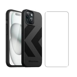 Back Market Case iPhone 15 and protective screen - Recycled plastic - Black (Chevron)