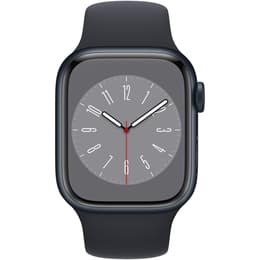 Apple Watch (Series 8) 2022 GPS + Cellular 45 - Stainless steel Black - Sport band Black