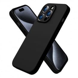 Case iPhone 15 Pro and 2 protective screens - Silicone - Black