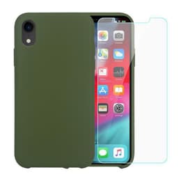 Case iPhone XR and 2 protective screens - Silicone - Green