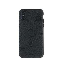 Case iPhone XS - Natural material - Black