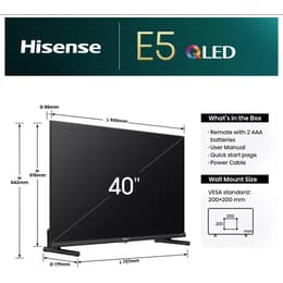 Hisense 40E5NQTUK 40.0000" 1920x1080 Full HD 1080p QLED Smart TV