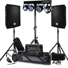 Pack Sono BM SONIC Ampli 1000W, Paire d'Enceintes Passives 2x300W, Table de Mixage, Portique 4 Lumières Xperformer, Pieds PA speakers