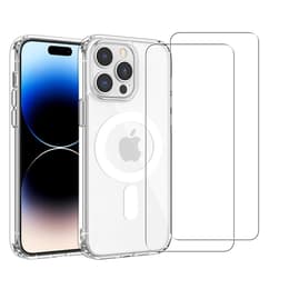 Case iPhone 14 Pro and 2 protective screens - TPU - Transparent