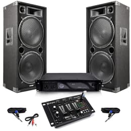 Vexus MAX215 SkyTec STM-2300 Mixer + Vahvistin AX3000 PA speakers