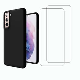 Case Galaxy S21 FE 5G and 2 protective screens - Silicone - Black