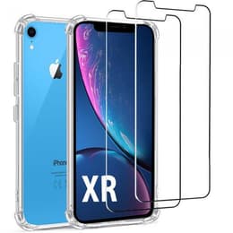 Case iPhone XR and 2 protective screens - TPU - Transparent
