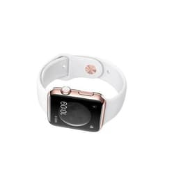 Apple Watch (Series 3) 2017 GPS + Cellular 42 - Stainless steel Rose gold - Link bracelet White