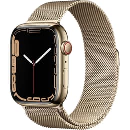 Apple Watch (Series 7) 2021 GPS + Cellular 45 - Stainless steel Gold - Milanese loop Gold