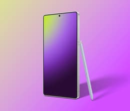 The Samsung Galaxy S25 Ultra display showing vibrant visuals and its sleek design.
