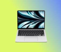 The Apple MacBook Air M2 as shown open.