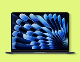 An Apple MacBook Air 13-inch M4 (2025) open with colours showing on the screen.