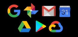 Google app icons like Gmail, Google Search, Google Drive and Google Calendar