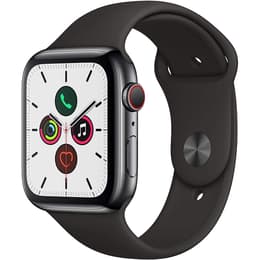 Apple Watch (Series 5) September 2019 44 - Stainless steel Black - Sport loop Black