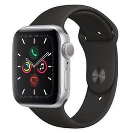Apple Watch (Series 5) GPS 44 - Aluminium Silver - Sport loop band Black