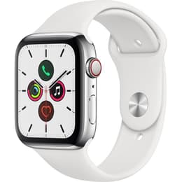 Apple Watch (Series 5) GPS + Cellular 44 - Aluminium Silver - Sport loop band White
