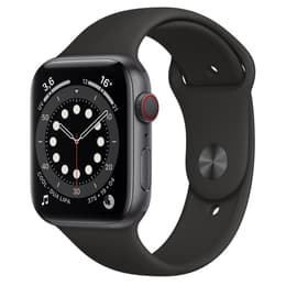 Apple Watch (Series 6) GPS + Cellular 44 - Aluminium Space Gray - Sport loop band Black