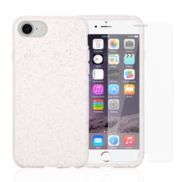 Case and 2 protective screens iPhone 6/6S/7/8/SE (2020) - Compostable - White