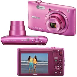 Compact Coolpix S3600 - Pink + Nikon Nikkor 8X Wide Optical