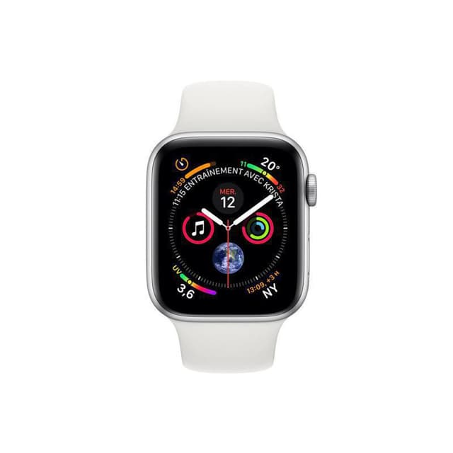 Apple Watch (Series 4) September 2018 44 - Aluminium Silver - Sport loop White