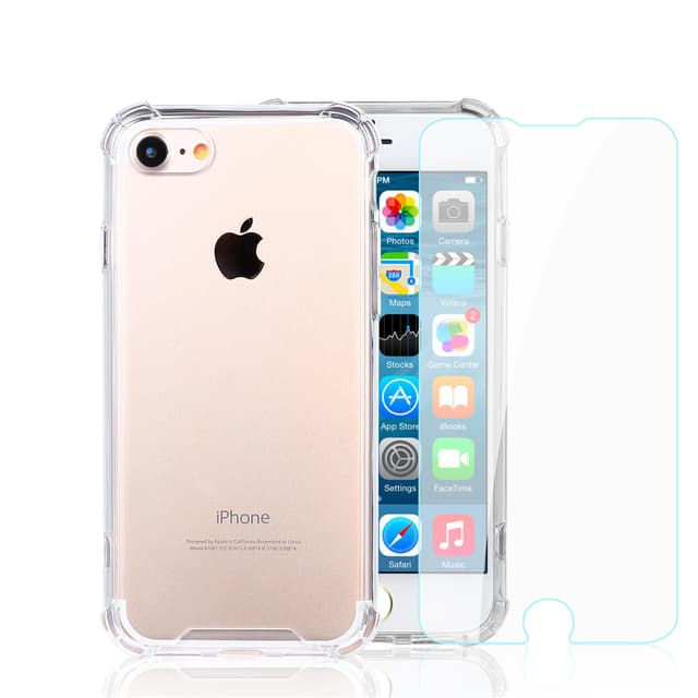 Case and 2 protective screens iPhone 7/8/SE (2020) - Recycled plastic - Transparent
