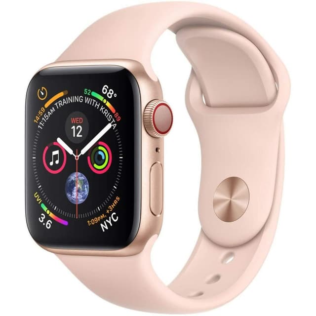 Apple Watch (Series 4) September 2018 40 - Aluminium Gold - Sport loop Pink sand