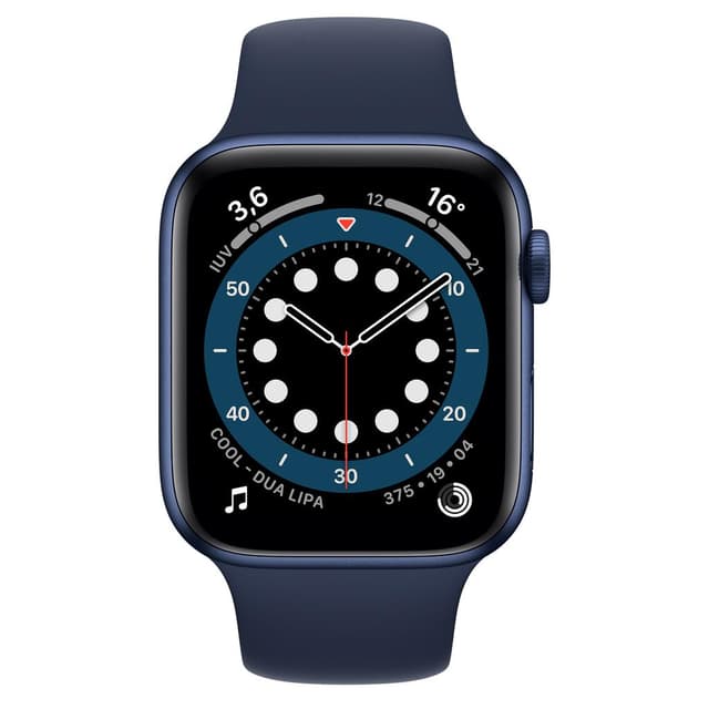 Apple Watch (Series 6) GPS + Cellular 44 - Aluminium Blue - Sport band band Blue