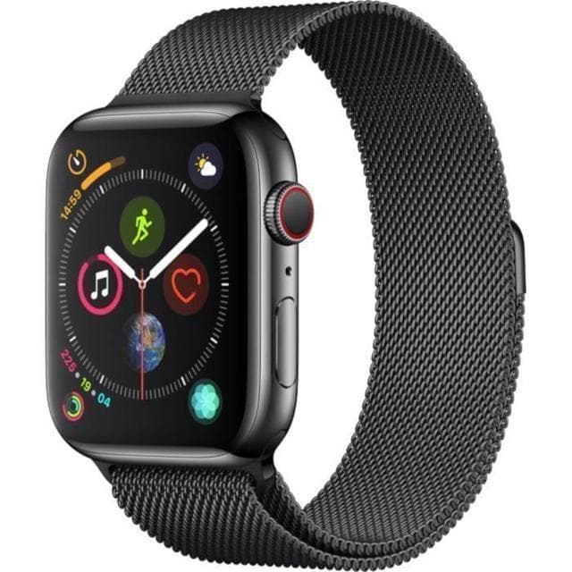 Apple Watch (Series 5) GPS + Cellular 40 - Stainless steel Space Gray - Milanese loop Black