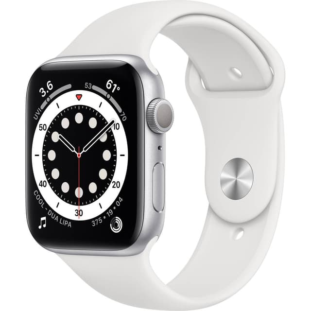Apple Watch (Series 6) GPS + Cellular 44 - Titanium Silver - Sport loop White