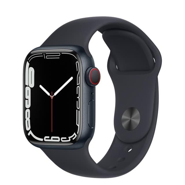 Apple Watch (Series 7) GPS + Cellular 45 - Aluminium Midnight - Sport band Black