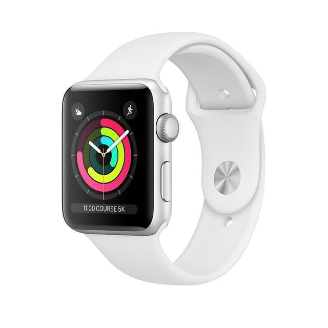 Apple Watch (Series 3) GPS + Cellular 38 - Aluminium Silver - Sport band band White
